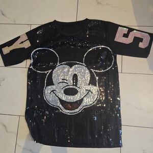 Sequin Mickey Mouse Dress - Black